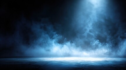 A dark, ethereal scene featuring mist and soft light, creating a mysterious atmosphere.