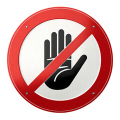 Round 'No Entry' Hand Symbol