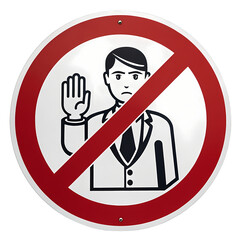 Round 'No Entry' Sign with Person