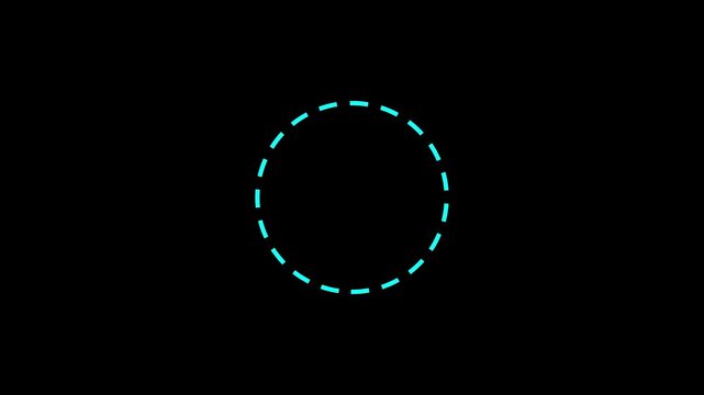 Mint colored futuristic HUD loading circle interface 4k 30fps motion graphic animation