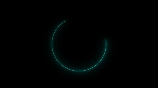 Mint colored futuristic HUD loading circle interface 4k 30fps motion graphic animation