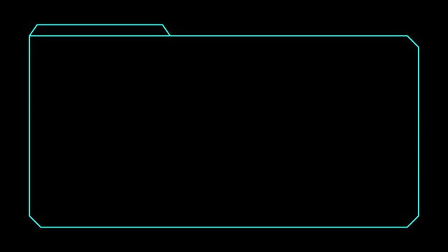 Mint colored futuristic HUD folder frame screen interface 4k 30fps motion graphic animation