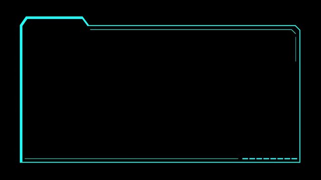 Mint colored futuristic HUD folder frame screen interface 4k 30fps motion graphic animation