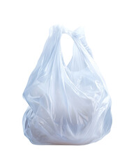 Empty, translucent plastic bag,  folded,  with handle
