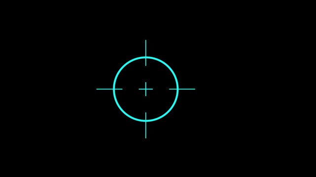 Mint colored futuristic HUD target element circle interface 4k 30fps motion graphic animation