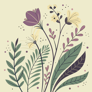 Floral Nature Inspired Abstract Shapes  Flat Vecto (5) SVG Vector Illustration