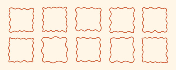 Wavy Scallop Square Line Frame Border