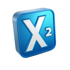 Blue X Squared Icon with Glossy Finish