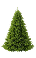 Lush Green Christmas Tree Cutout Isolated Transparent BG, 3D Cartoon Style PNG