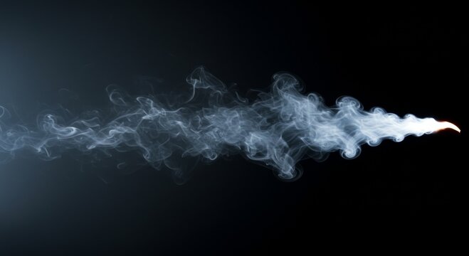 Abstract Smoke and Fire Trail on Dark Background