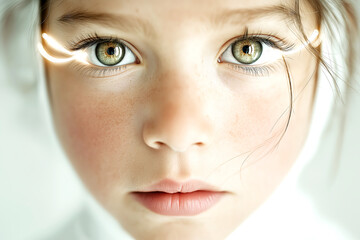 Futuristic Child Portrait with Luminous Eyes
