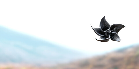 Abstract Metallic Flower on Minimal Background
