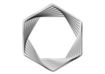 Grey metallic twisted hexagon shape