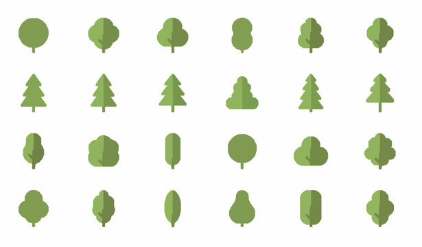 SEO Title
Flat tree icon set in simple modern style for nature ecology and healthy lifestyle design