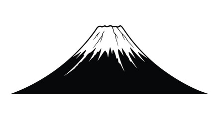 Mount fuji illustration in black and white a striking visual silhouette © MdShifulIslam
