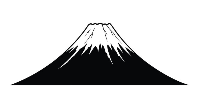 Mount fuji illustration in black and white a striking visual silhouette