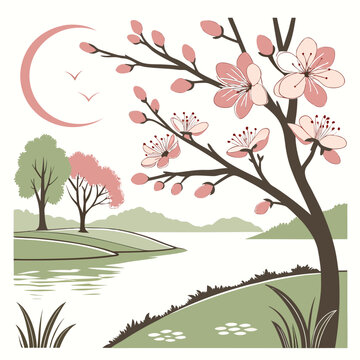 Spring Balanced Living Concept Illustration  White (2) SVG Vector Illustration