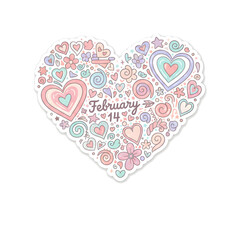Charming heart shaped Valentine's Day decoration with February 14 text