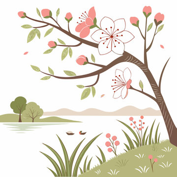 Spring Balanced Living Concept Illustration  White (1) SVG Vector Illustration