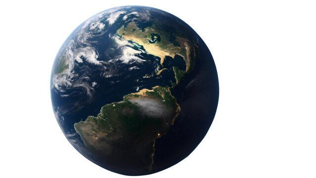 Earth Globe Isolated on White Background 