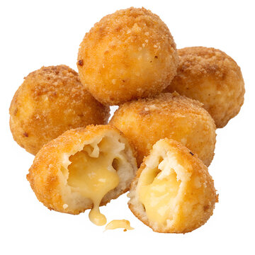 Fried Cheese balls isolated on transparent background