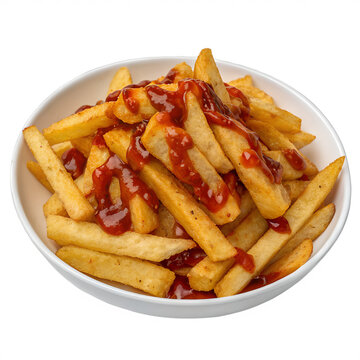 Masala fries isolated on transparent background