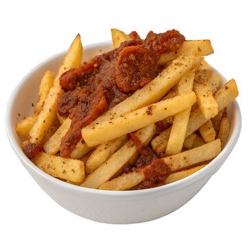 Masala fries isolated on transparent background