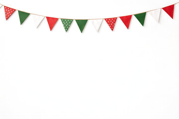Obraz premium Christmas Themed Pennant Banner on White Background