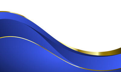 Obraz premium elegant blue and gold abstract wave background with clean copy space for corporate branding