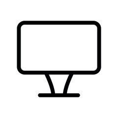 Computer Monitor with Curved Stand Line Icon