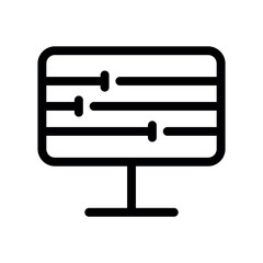 Monitor Screen with Settings Sliders Line Icon
