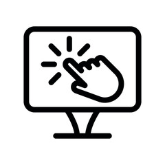 Hand Cursor Clicking on Computer Screen Icon