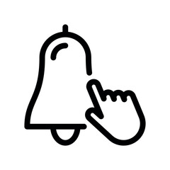 Hand Finger Pressing Notification Bell Icon