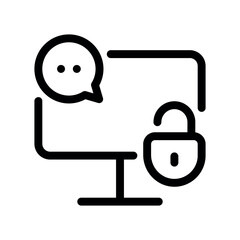 Secure Chat Interface on Computer Screen Icon