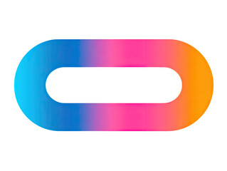 Oval shape with vibrant gradient colors.  A hollow,  smooth outline