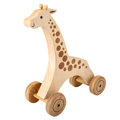 Natural Wood Giraffe Pull Toy for Kids