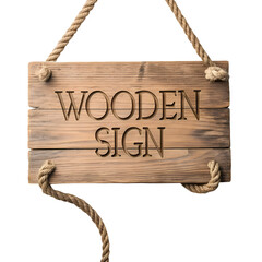 Carved Wooden Sign with Rope - Ready for Message