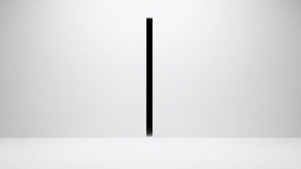 Minimalist Black Vertical Line on White Background.
