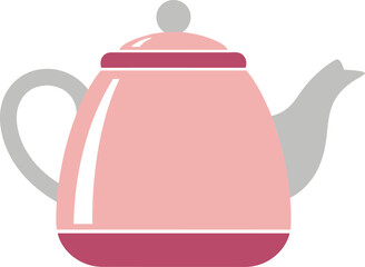 Obraz premium Pink teapot icon isolated on transparent background, isolated on white background, Vector, illustration