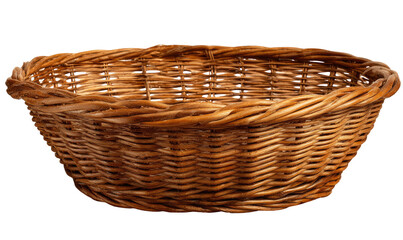 Fototapeta premium Empty shallow wicker basket