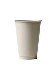 Single-use, plain, white disposable paper cup