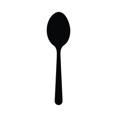Spoon silhouette icon vector flat design.