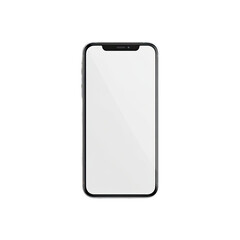 A modern smartphone, black frame, white screen