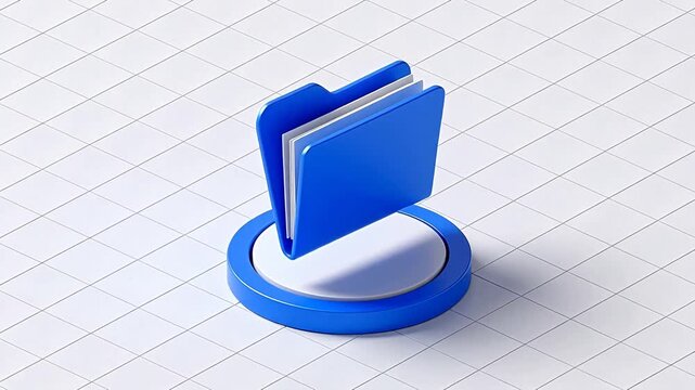 Blue folder on circular base