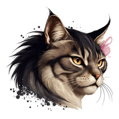 Expressive Feline Face Closeup