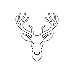 Obraz premium Wildlife Deer Head Antler Vector Graphic.