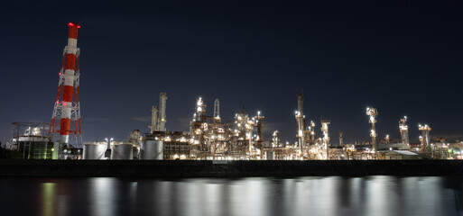 工場夜景　四日市市	