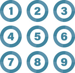 Blue round bullet icon set on white background
