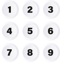 Black and white 3D Bullet number collection