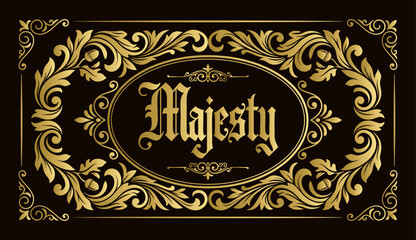 Luxurious Golden Ornate Frame with Typography